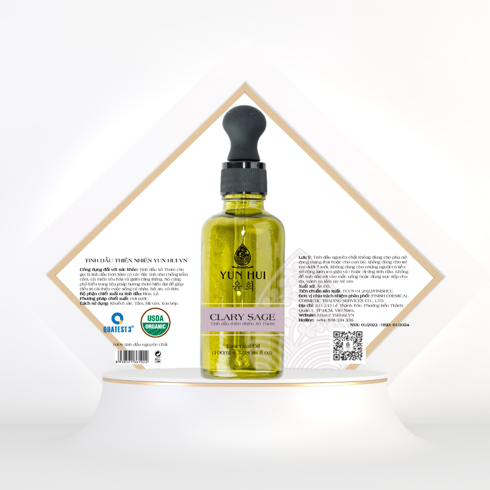 Tinh dầu thiên nhiên Xô Thơm - Clary Sage Essential Oil YUN HUI