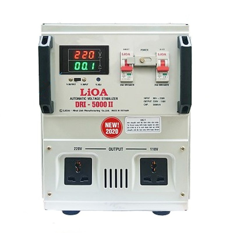 Ổn Áp LiOA 1 Pha DRI 5KVA NEW 2020 (90-250v) - Đồng hồ điện tử