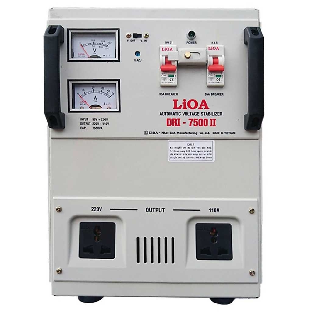 Ổn Áp LiOA 1 Pha DRI 7.5KVA (90-250v) NEW 2020 - Đồng hồ điện tử