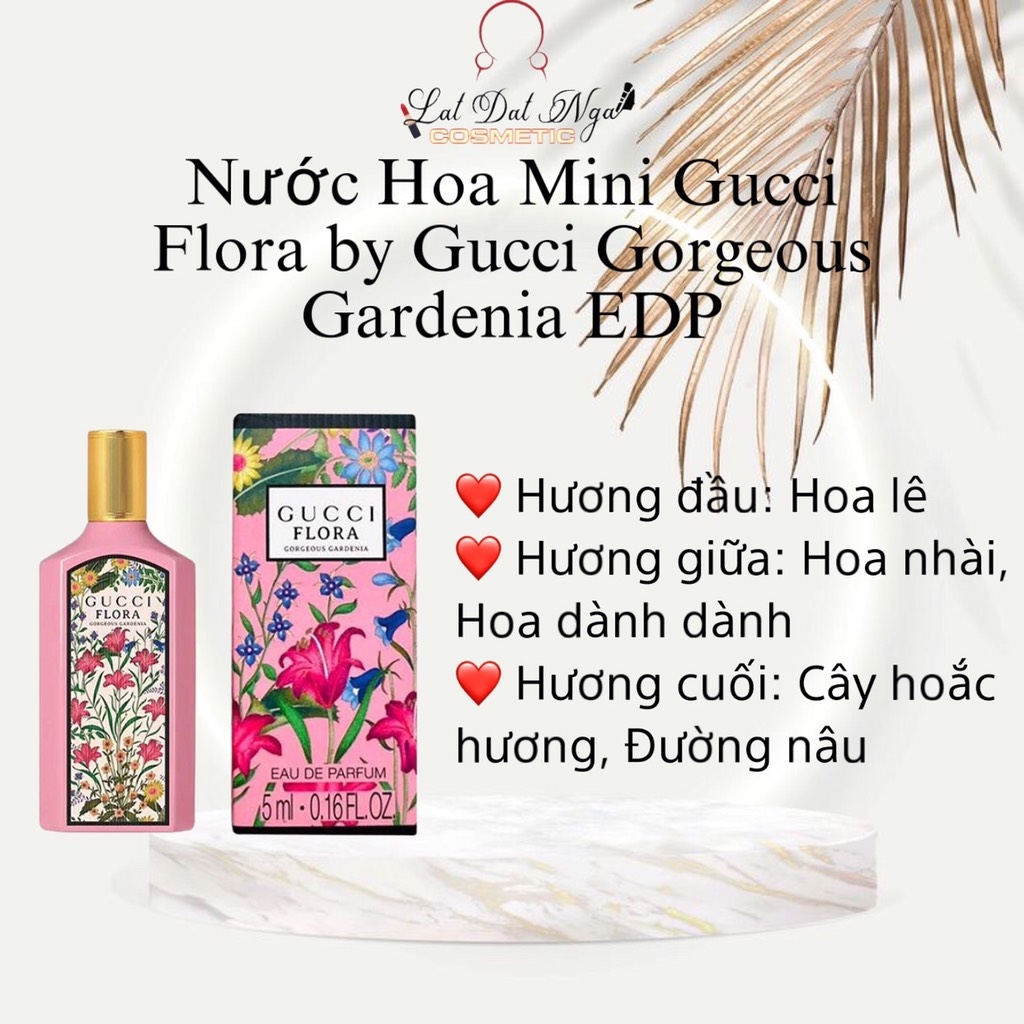 Nước hoa mini Gucci Flora by Gucci Gorgeous Gardenia EDP 5ml | Lật Đật Nga  Cosmetic