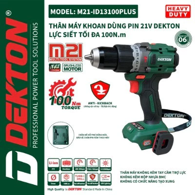 Thân máy khoan dùng pin 21V Dekton M21-ID13100PLUS