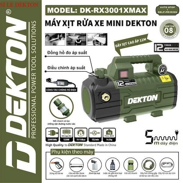 Máy xịt rửa xe áp lực Dekton DK-RX3001XMAX