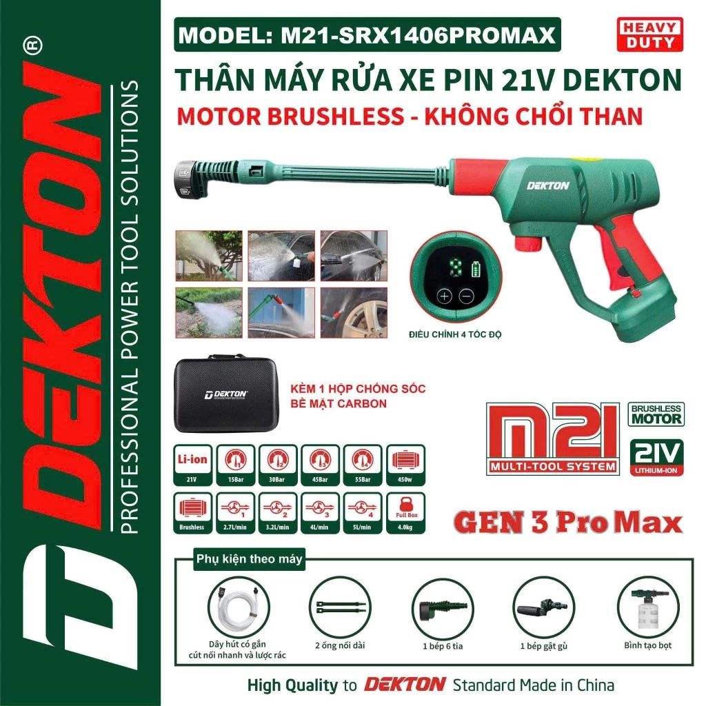 Máy rửa xe pin DEKTON M21-SRX1406PROMAX