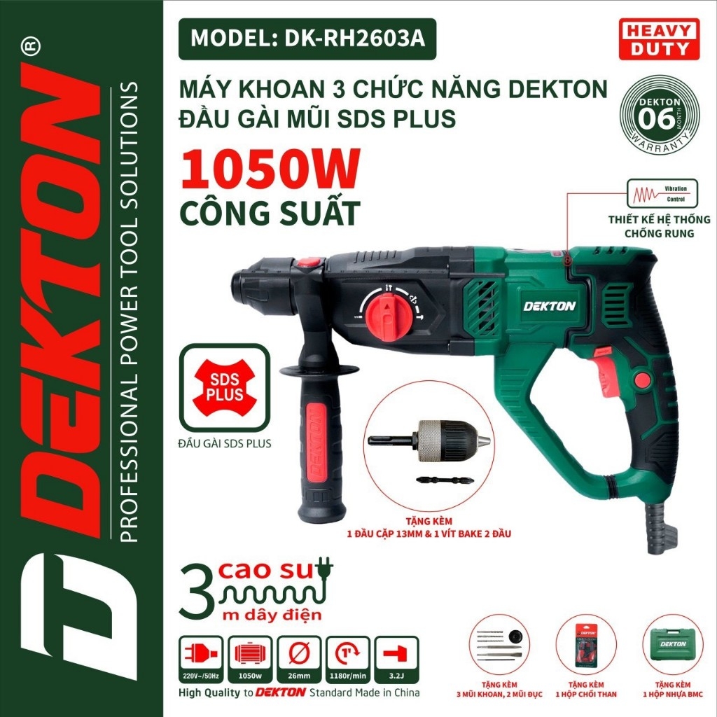 Máy Khoan Bê Tông Dekton DK-RH2603A