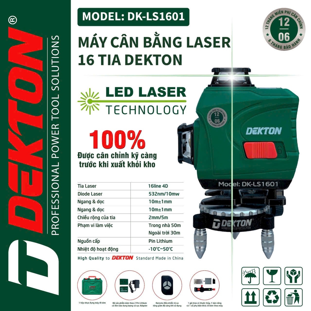 Máy cân bằng Laser 16 tia Dekton DK-LS1601