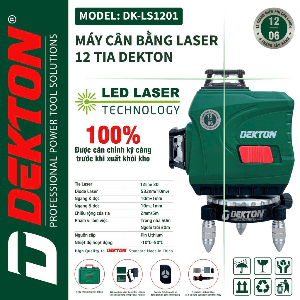 Máy cân bằng laze Dekton 12 tia DK-LS1201