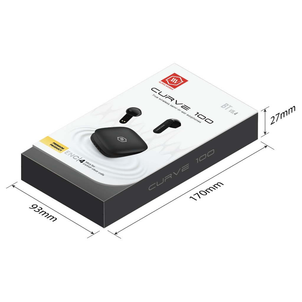 Tai nghe Bluetooth True Wireless Alpha Works CURVE 100