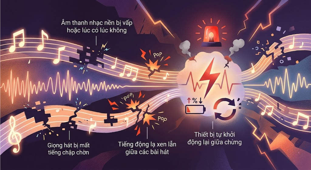 nhận biết loa đang gặp vấn đề