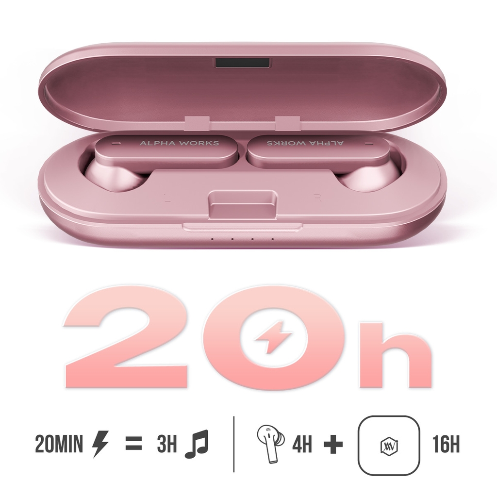 Tai nghe True Wireless ALPHA WORKS CURVE 200 - Hàng Chính Hãng PGI