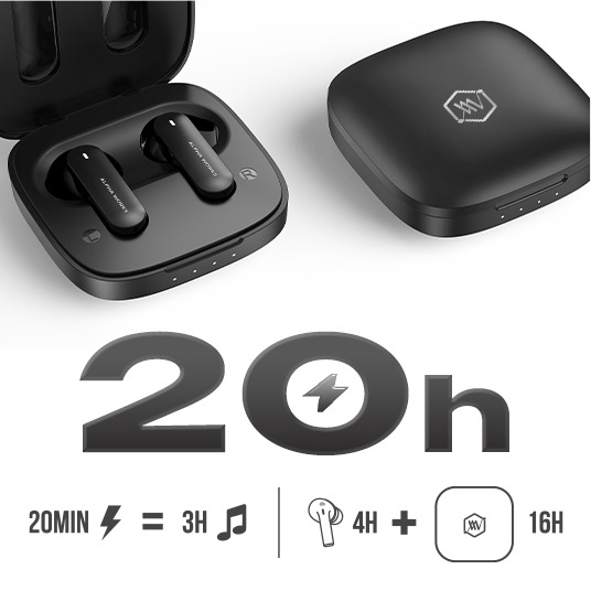 Tai nghe True Wireless ALPHA WORKS CURVE 100 - Hàng Chính Hãng PGI