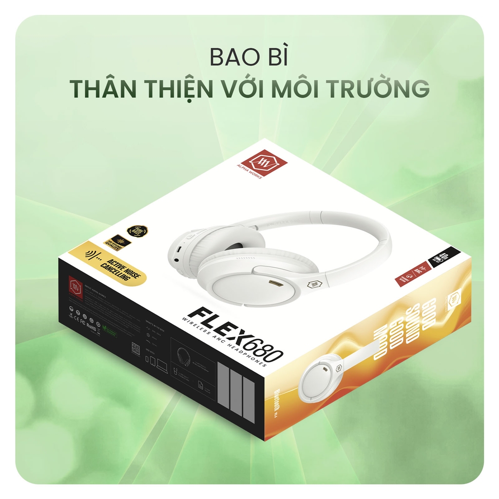 Tai Nghe Chụp Tai ALPHA WORKS FLEX 680 - Hàng Chính Hãng PGI