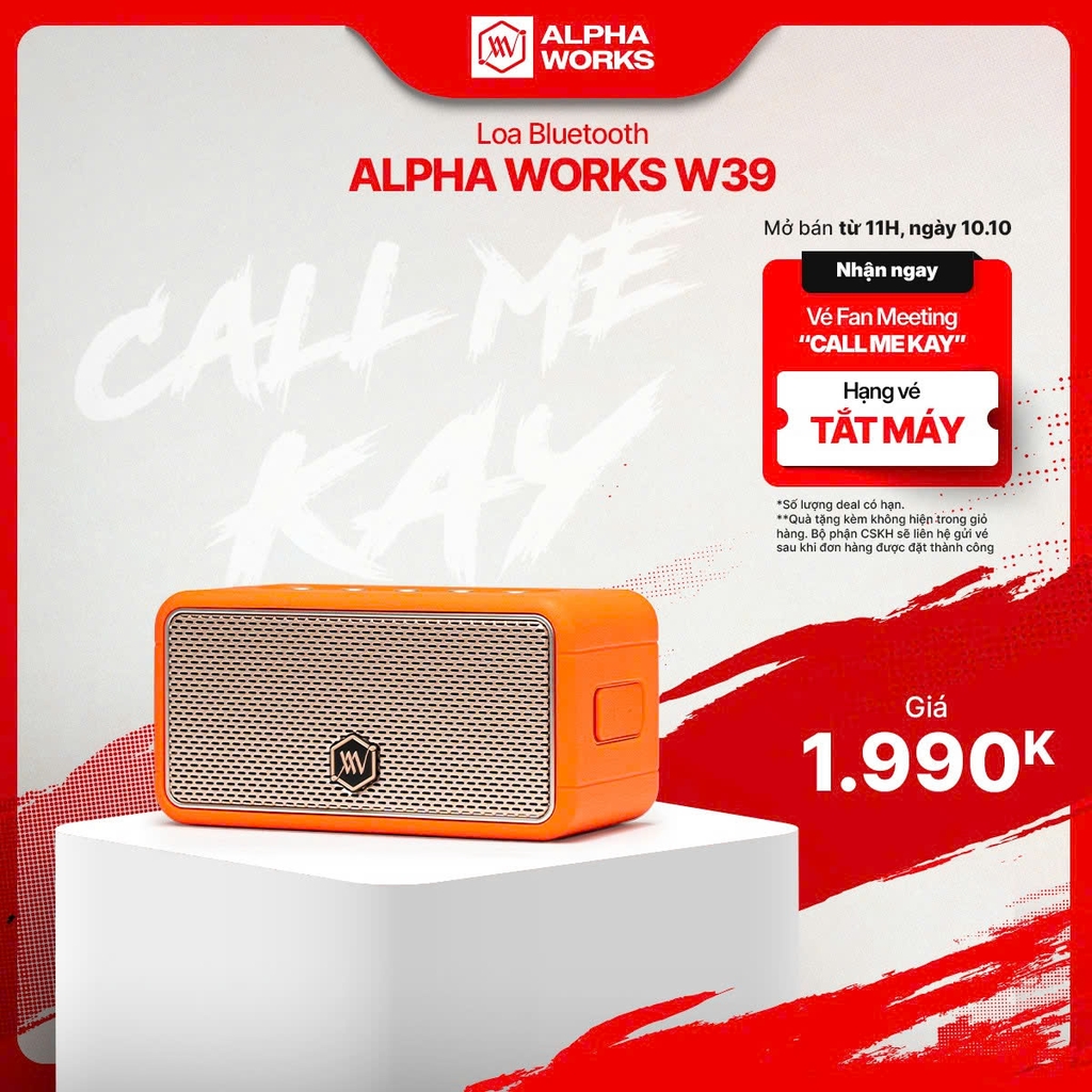 [Alpha Works x Kay Trần] Loa Bluetooth Alpha Works W39_Tặng vé FMT 
