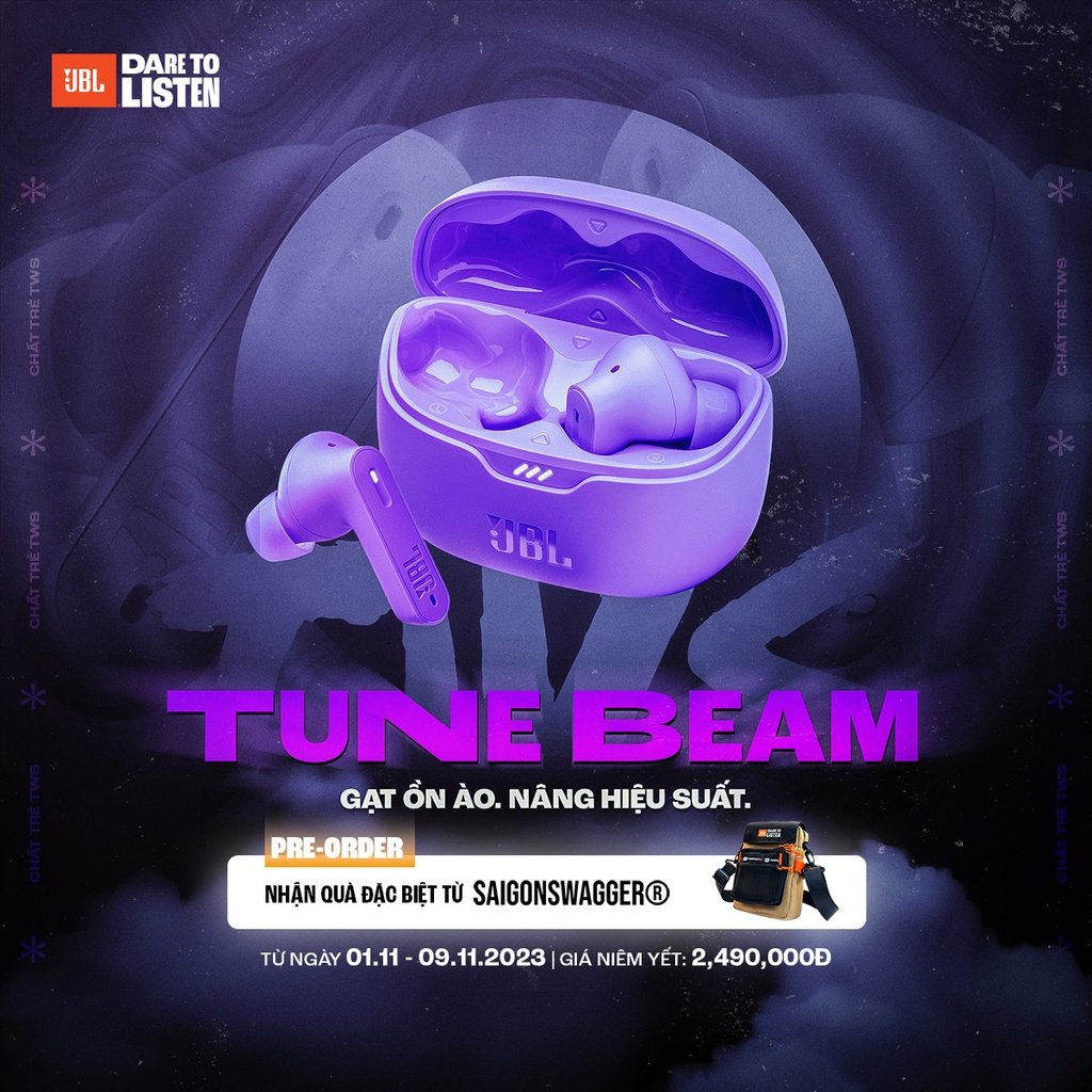 Tai nghe True Wireless JBL Tune Beam- Hàng chính hãng PGI
