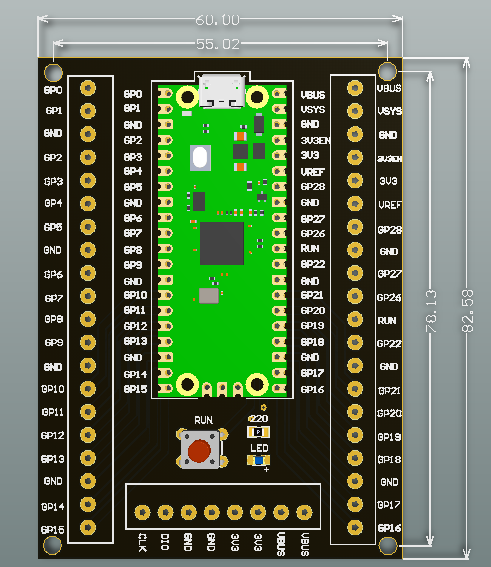 Đế Cắm Raspberry Pico Mạch Ra Chân Domino 3.81mm Linh Kiện 1993
