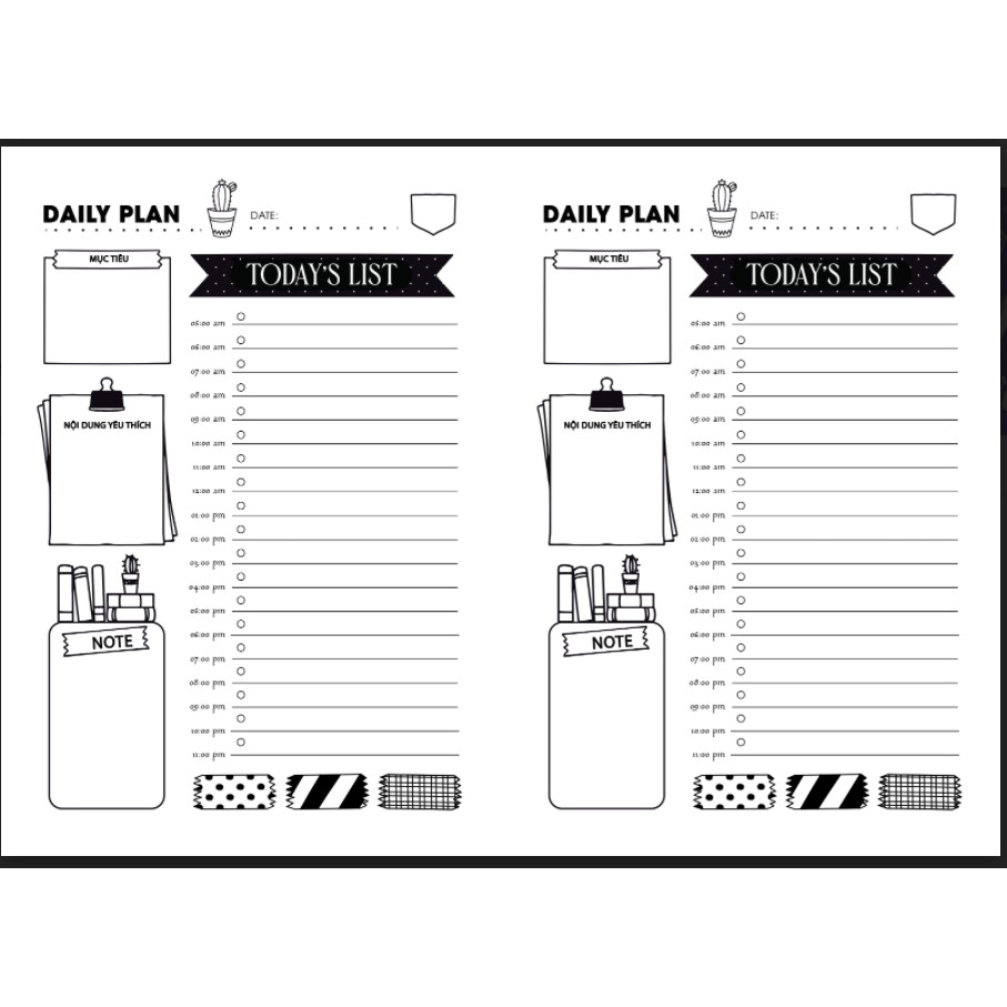 Sổ tay cute kế hoạch học tập 80 trang Study planner Ôn Luyện giao mẫu ngẫu nhiên