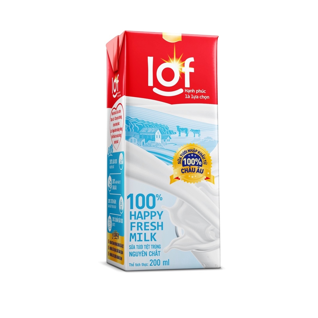 Sữa tươi LOF fullcream không đường 200ml