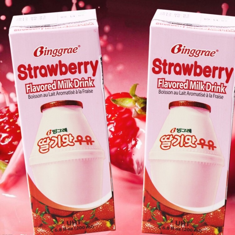 Sữa tươi BINGGRAE Hàn Quốc vị dâu, chuối, dưa lưới, vải đào