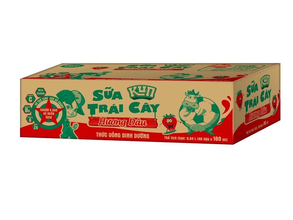 Sữa trái cây KUN dâu 180ml