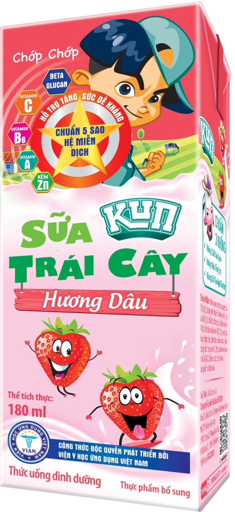 Sữa trái cây KUN dâu 180ml