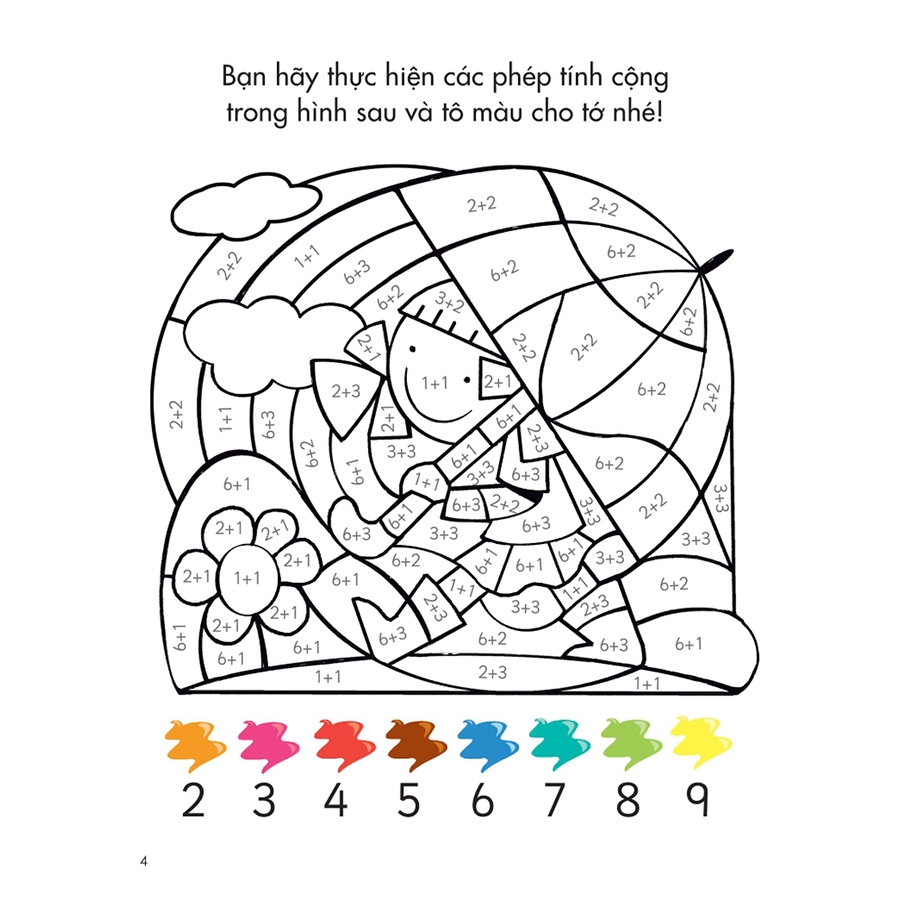 10 tranh tô màu số đếm đẹp giúp bé mẫu giáo học toán nhớ nhanh