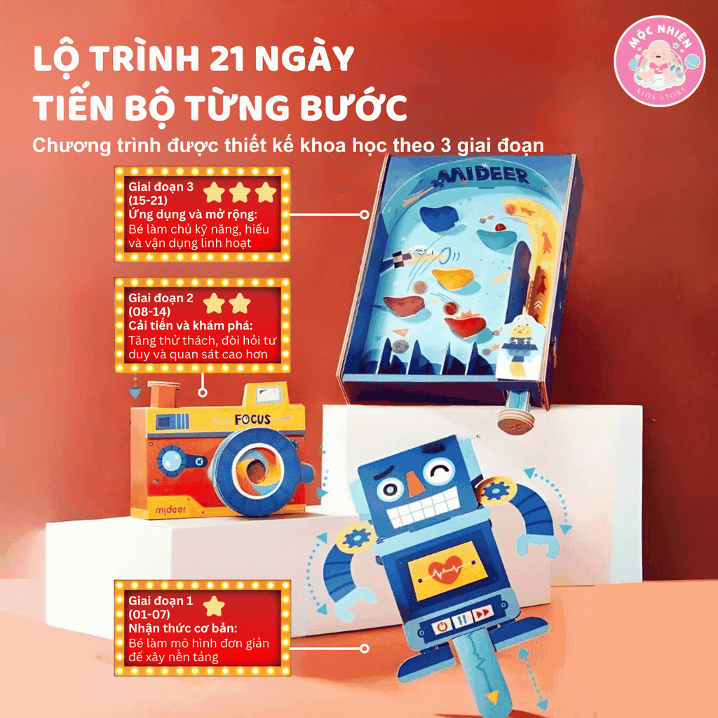 Đồ chơi khoa học lắp ráp mô hình thủ công STEM MIDEER Hands-on Box (cho bé từ 6 tuổi)