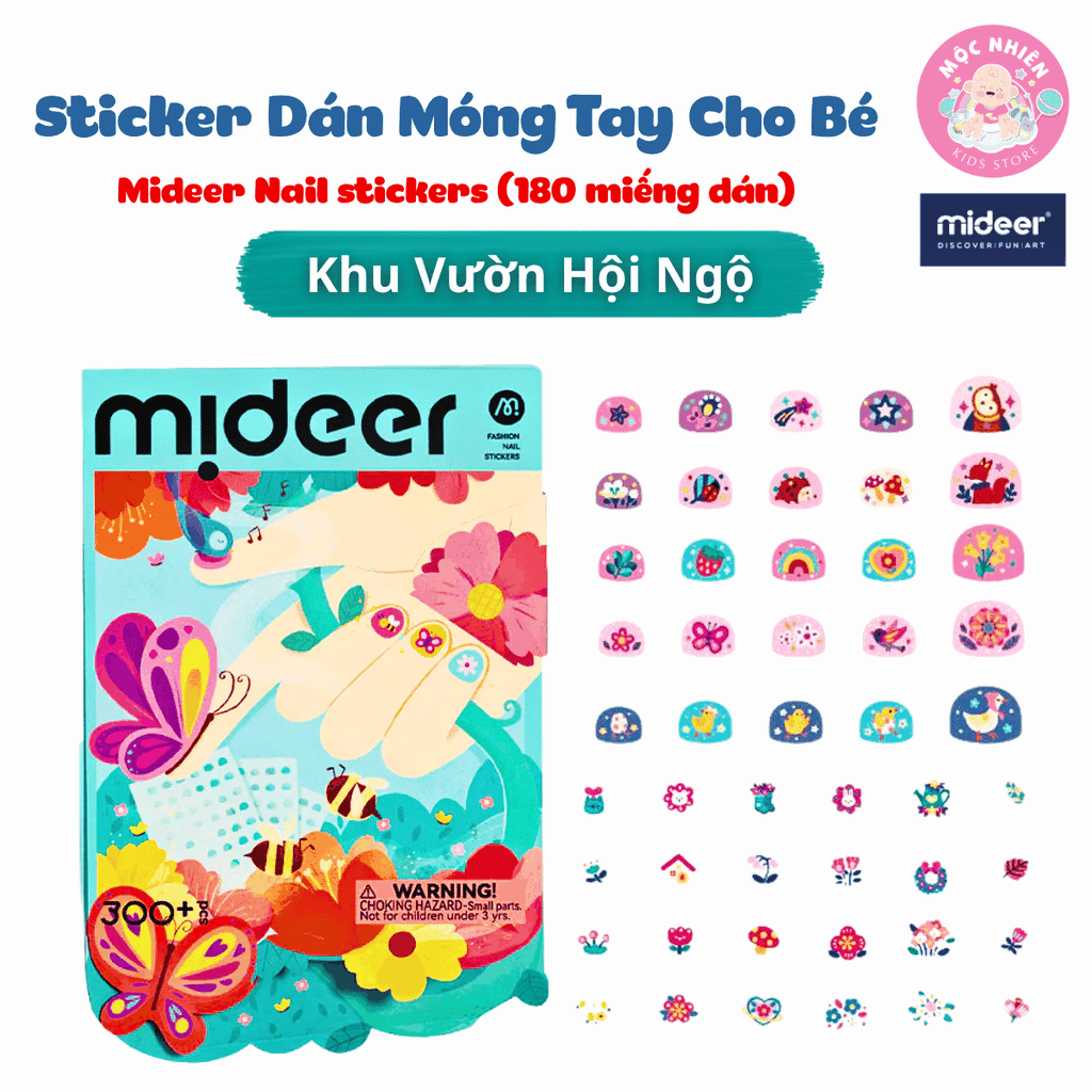 Đồ chơi Sticker dán móng tay cho bé Mideer Nail stickers 4 mẫu miếng dán cho bé gái
