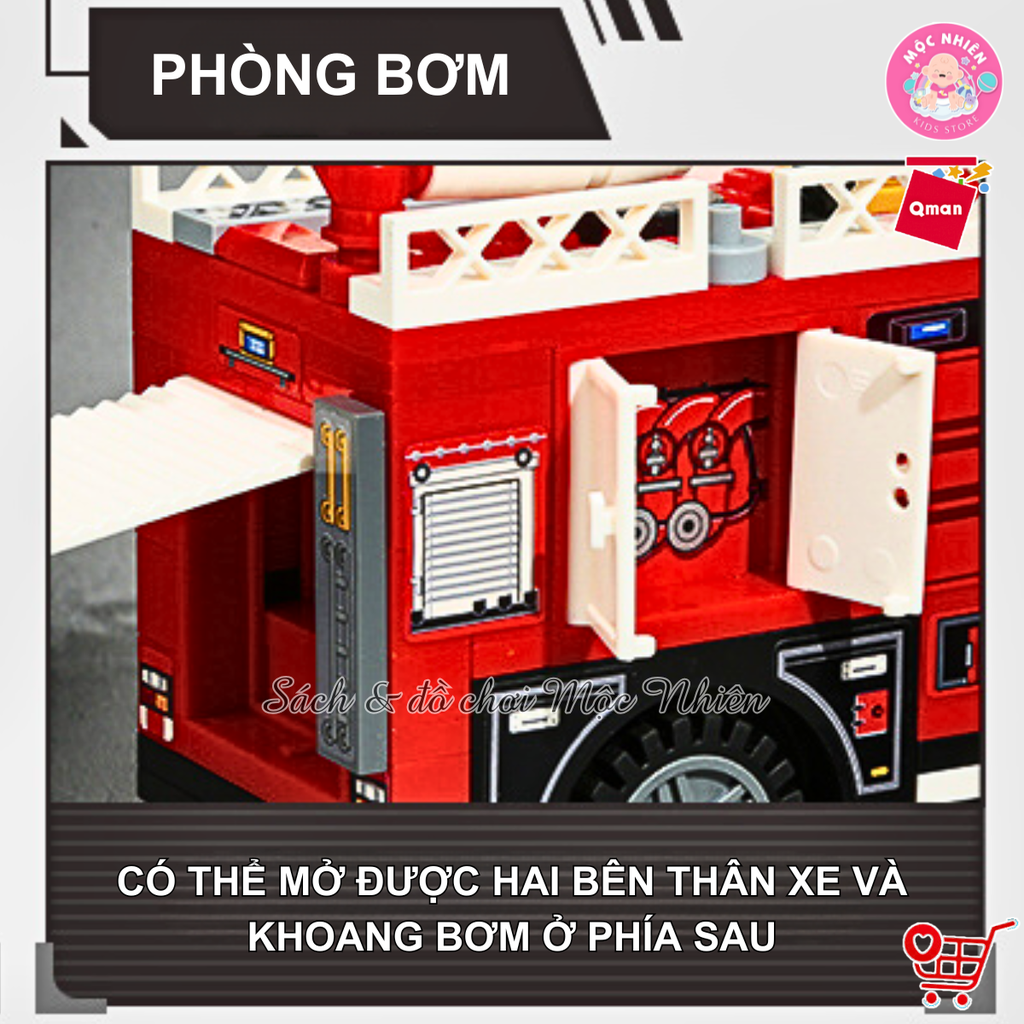 Đồ chơi lắp ráp xếp hình Qman 12022 - Cứu hoả trạm x ăng nhiên liệu (275 chi tiết) - Dành cho bé từ 6 tuổi