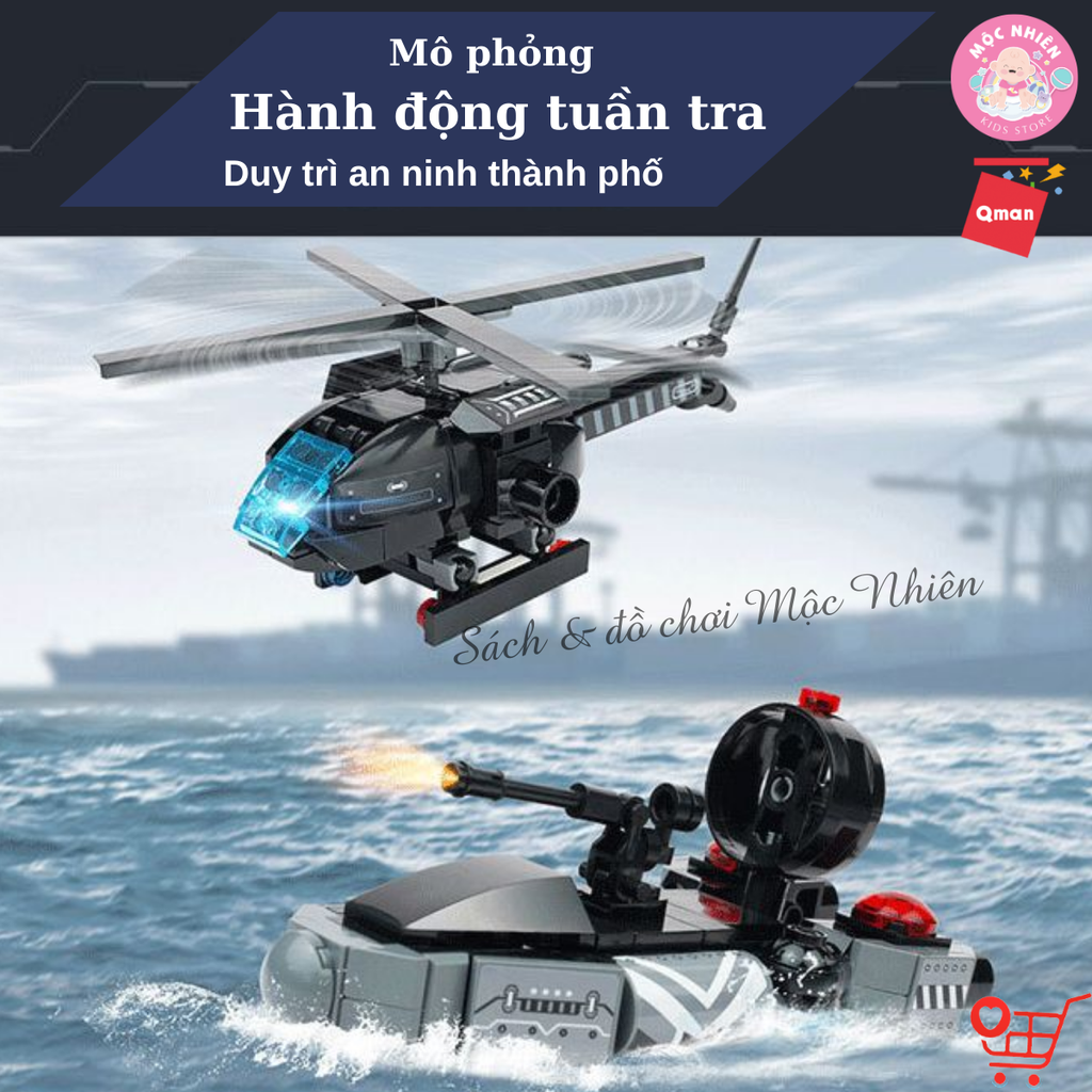 Đồ chơi lắp ráp xếp hình Robot Qman 41107 - Biệt đội cảnh sát (741 mảnh ghép)