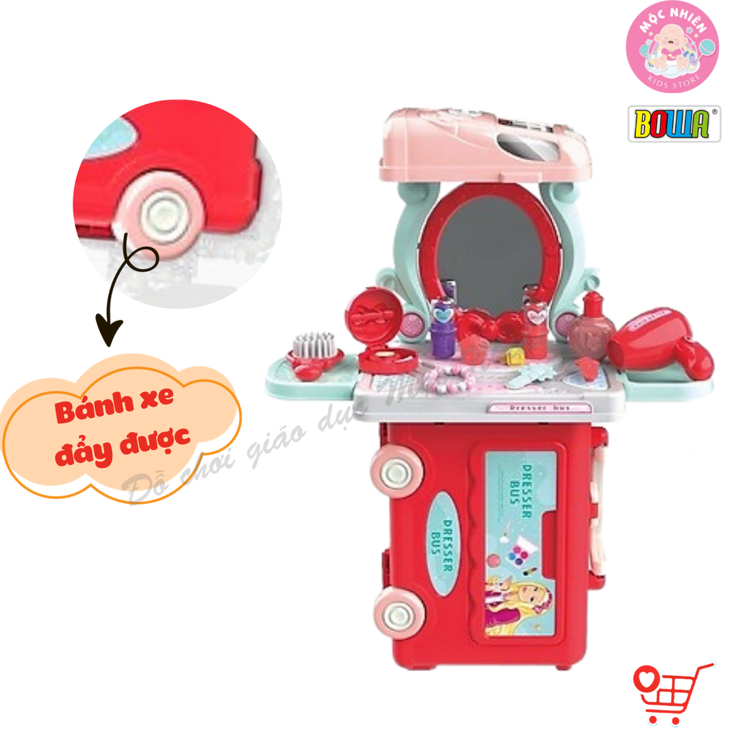 Đồ chơi nhập vai Bowa 8078 - Xe buýt trang điểm 25 chi tiết