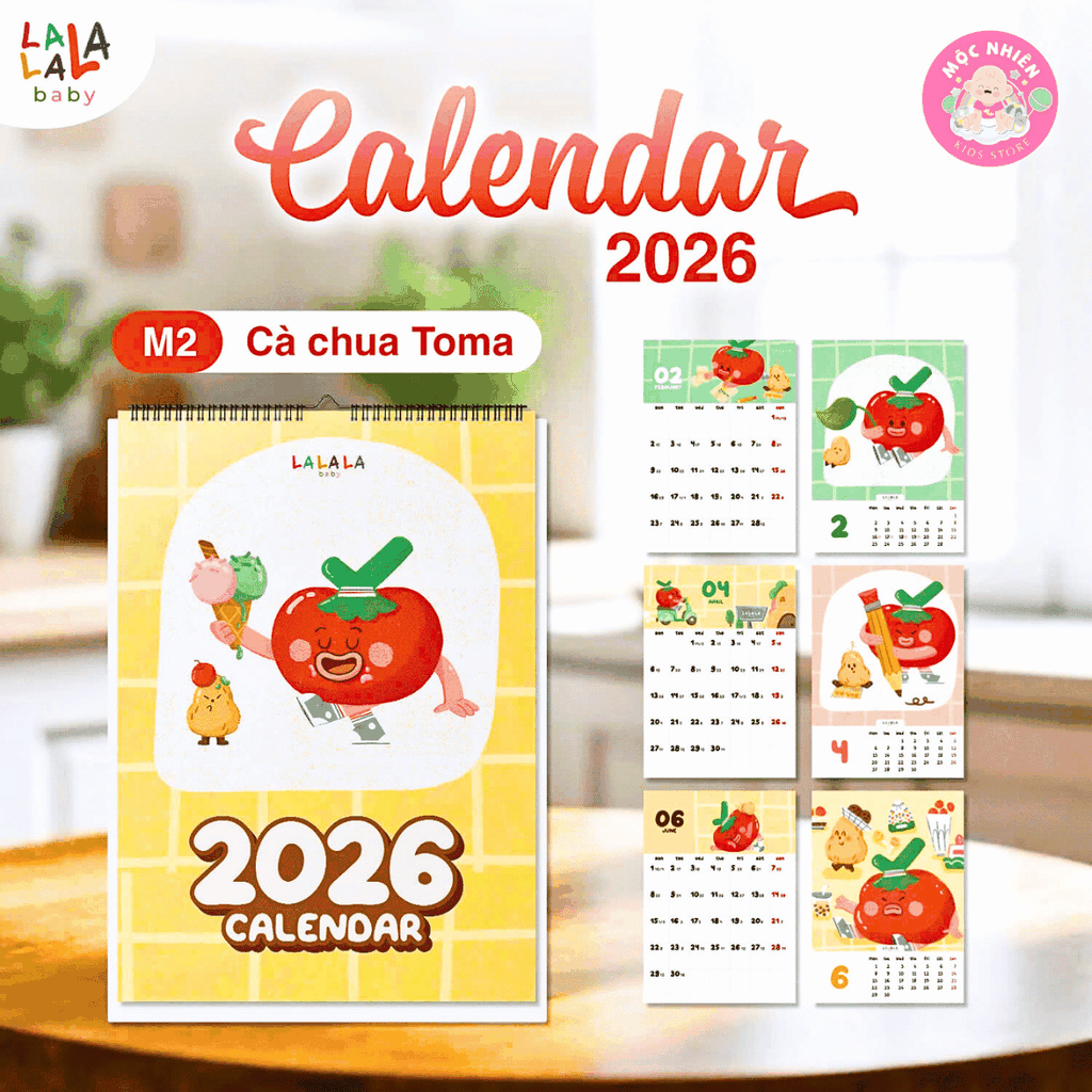 Lịch để bàn 2026 có lịch âm mini kèm ghi chú cute Calendar (nhiều mẫu) - Lalala baby