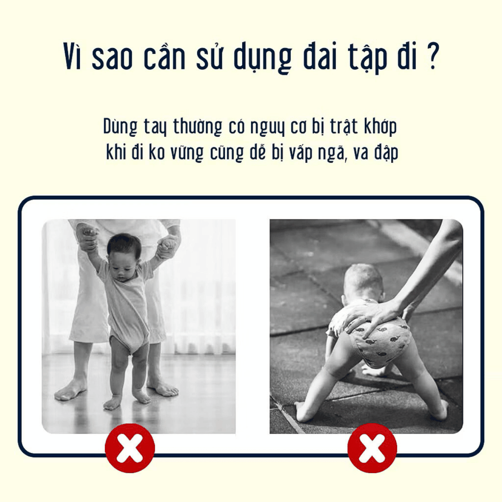 Đai tập đi cho bé, Đai hỗ trợ tập đi có đệm êm, chắc chắn, an toàn cho trẻ sơ sinh - Pipo Vietnam