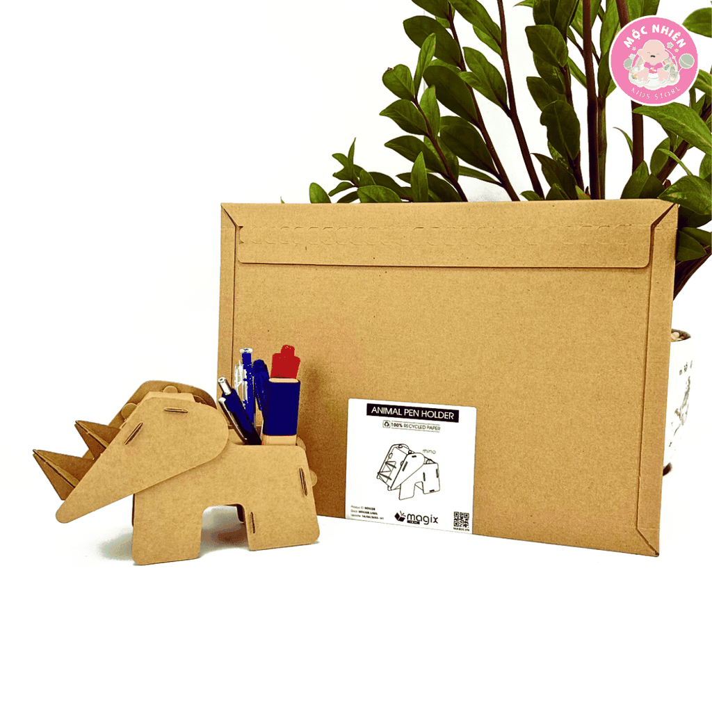 Đồ chơi giấy từ bìa carton cao cấp - Hộp bút để bàn giấy carton (Nhiều mẫu) - Hộp đựng bút Magix