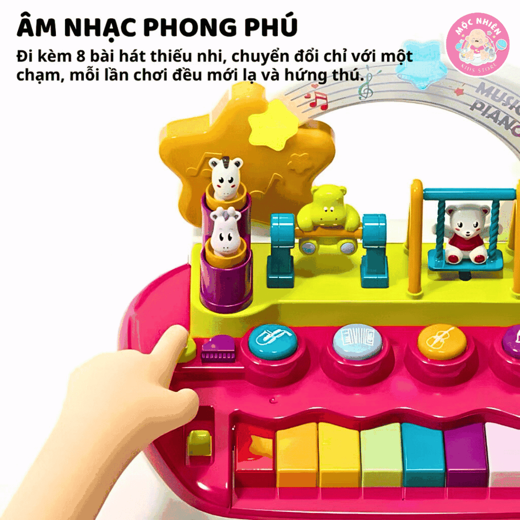Đồ chơi âm nhạc cho bé kèm đàn piano điện tử có hiệu ứng động vật nhảy múa Goodway Musical Piano