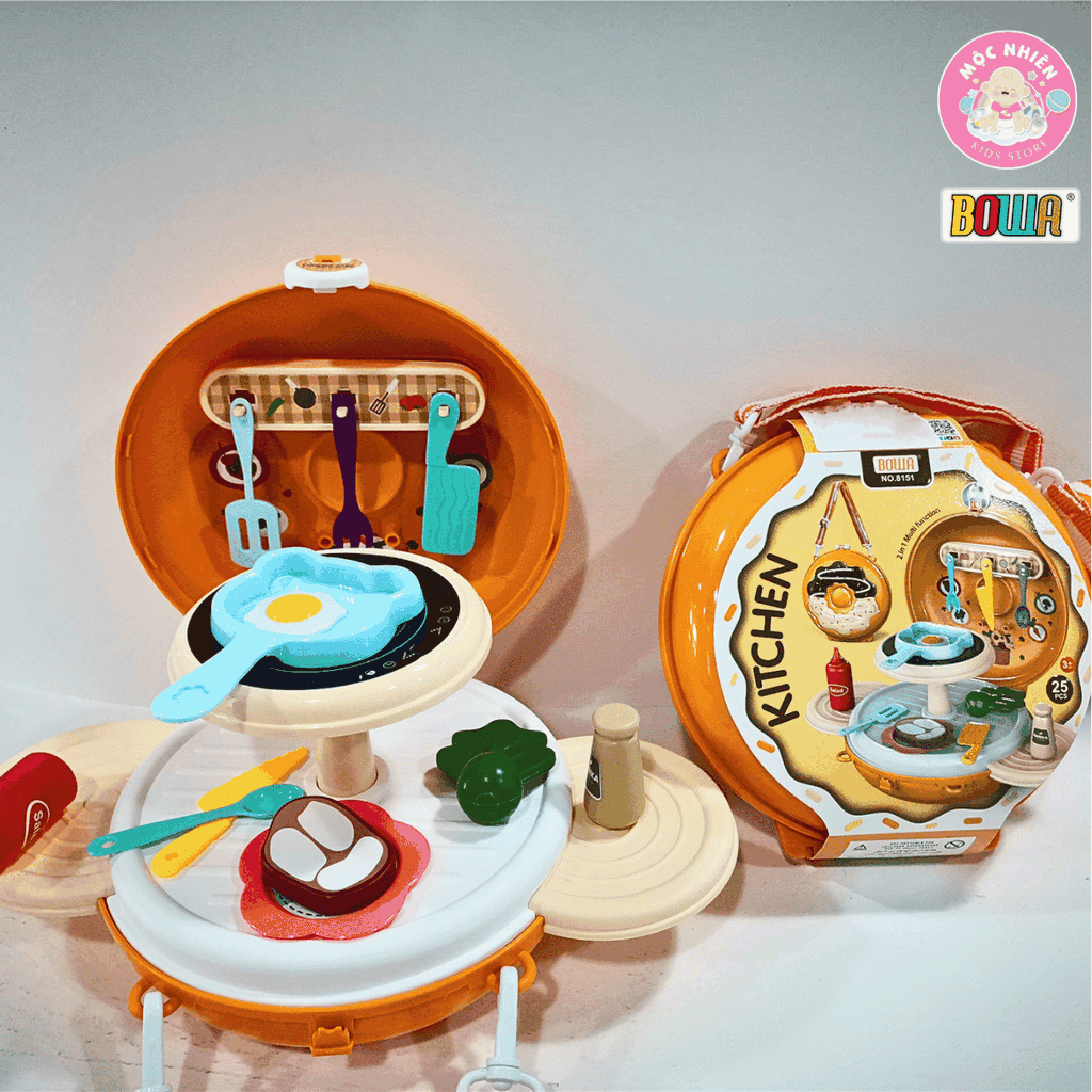 Đồ chơi nhập vai Bowa 8151 - Túi đeo nấu ăn 25 chi tiết