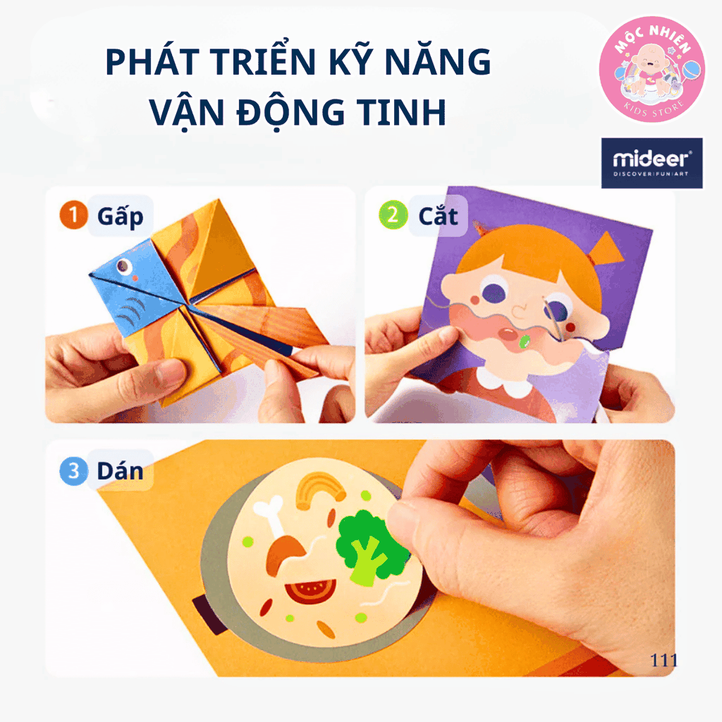 Combo 03 bộ cắt giấy thủ công Lets Cut Paper Mideer 03 cấp độ
