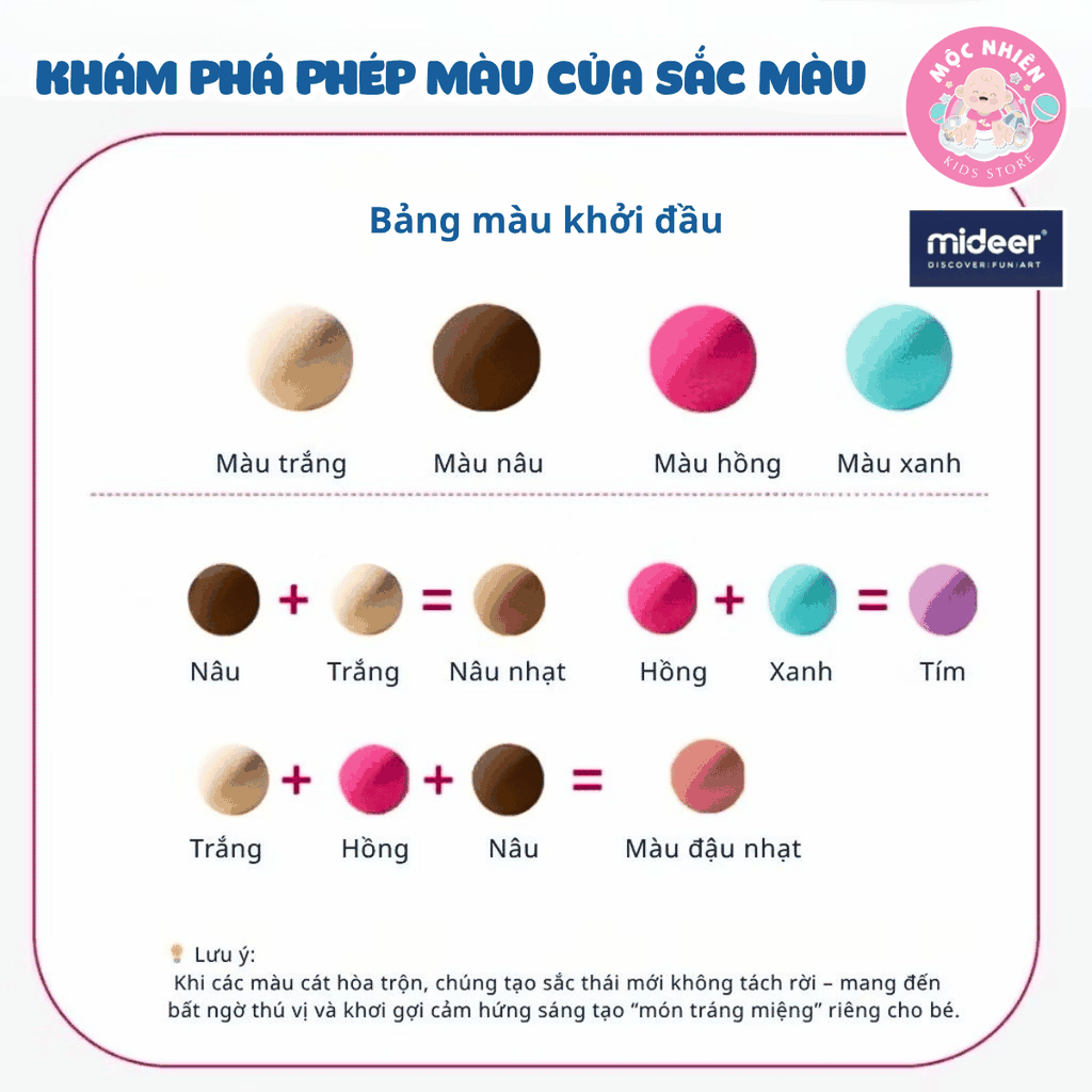 Đồ chơi Cát động lực Mideer kèm dụng cụ tạo hình thủ công làm bánh cho bé cao cấp Color Magic Sand (MD4326)
