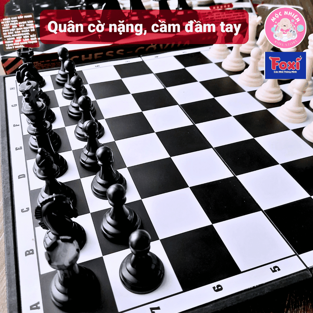 Bộ Hộp Cờ Vua Nam Châm Chess Bàn 31cm, 28cm - Hiệu Foxi - Cờ vua quốc tế kèm hộp đựng
