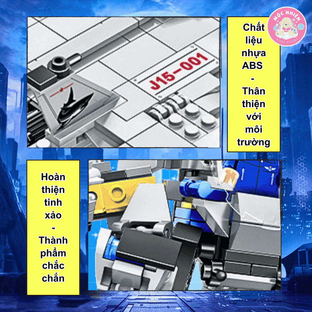 Đồ chơi lắp ráp xếp hình 2 trong 1 Woma C0665 - Tiêm kích biến hình (314 chi tiết)
