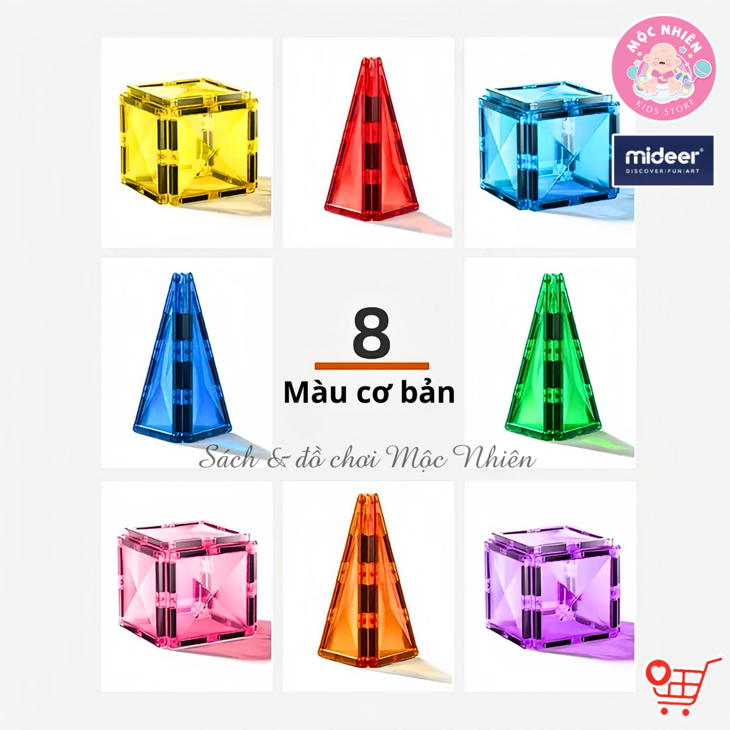 Bộ Stem thiết kế đường bóng Mideer Colorful Magnetic Tiles–Marble Run - đồ chơi nam châm cho bé MD1166