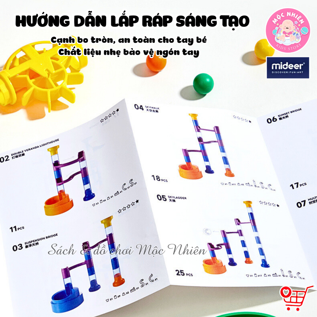 Đồ chơi lắp ghép mê cung đường bóng Mideer Track Ball Blocks - Crossing the Maze MD2264