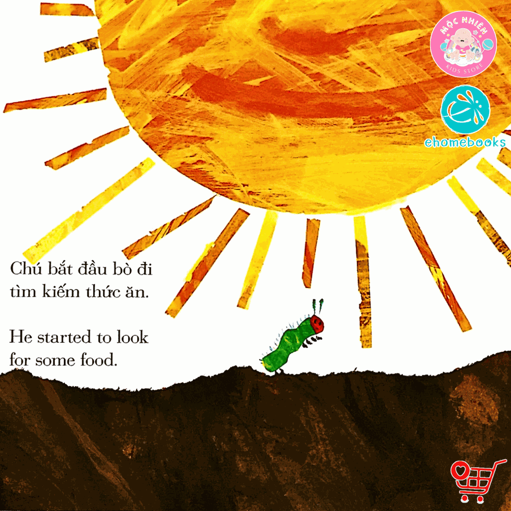 Sách Chú Sâu Háu Ăn (Sách Ehon Cho Bé Từ 0 đến 4 Tuổi) - Sách Song Ngữ Anh-Việt - Ehomebooks