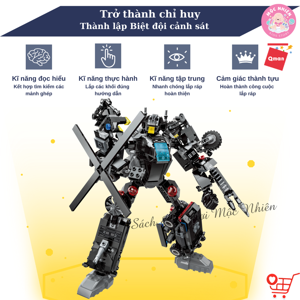 Đồ chơi lắp ráp xếp hình Robot Qman 41107 - Biệt đội cảnh sát (741 mảnh ghép)