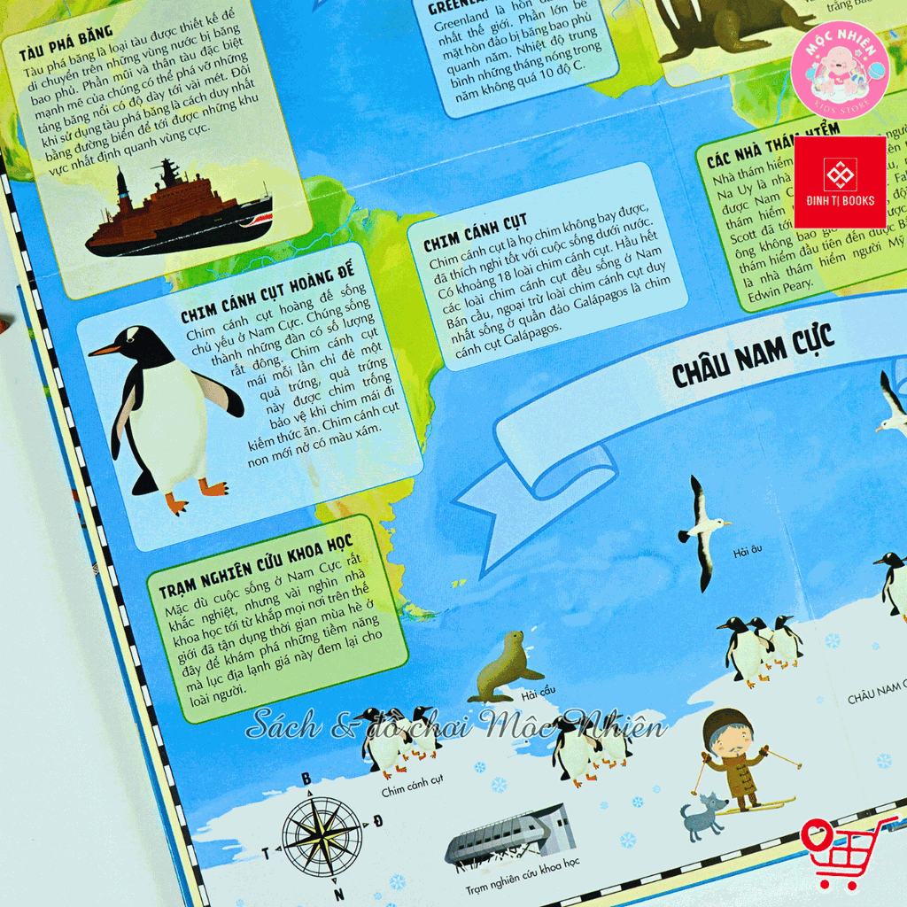 Sách Atlas Thế Giới – Khám Phá Các Châu Lục và Đại Dương – Đinh Tị Books