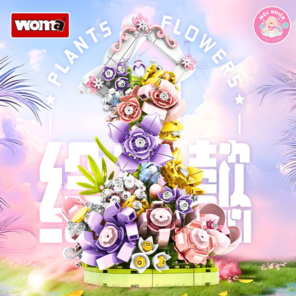 Đồ chơi lắp ráp WOMA C2000 - Chậu hoa tươi thắm (656 mảnh ghép)