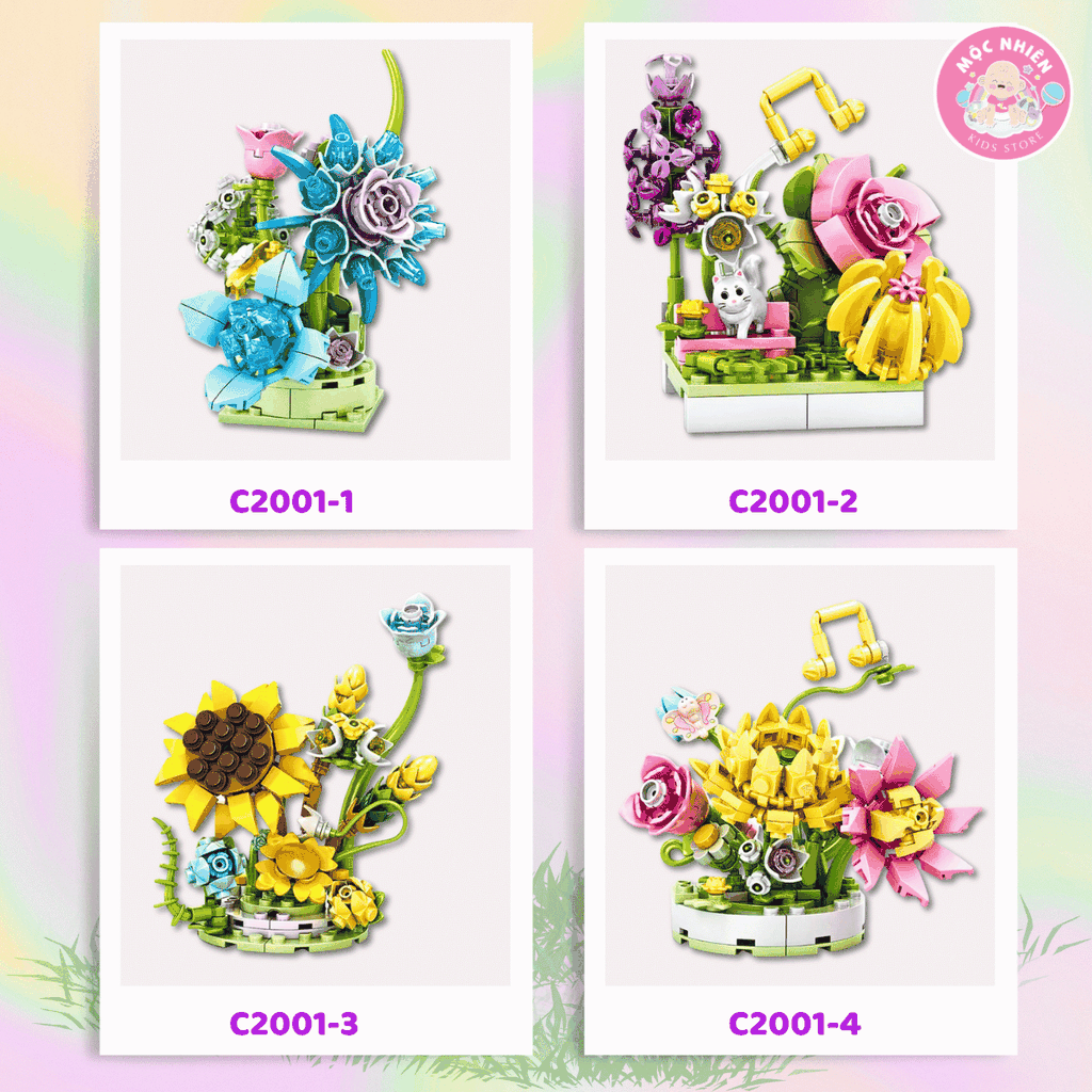Đồ chơi lắp ráp WOMA C2001 - Chậu hoa rực rỡ (656 mảnh ghép)