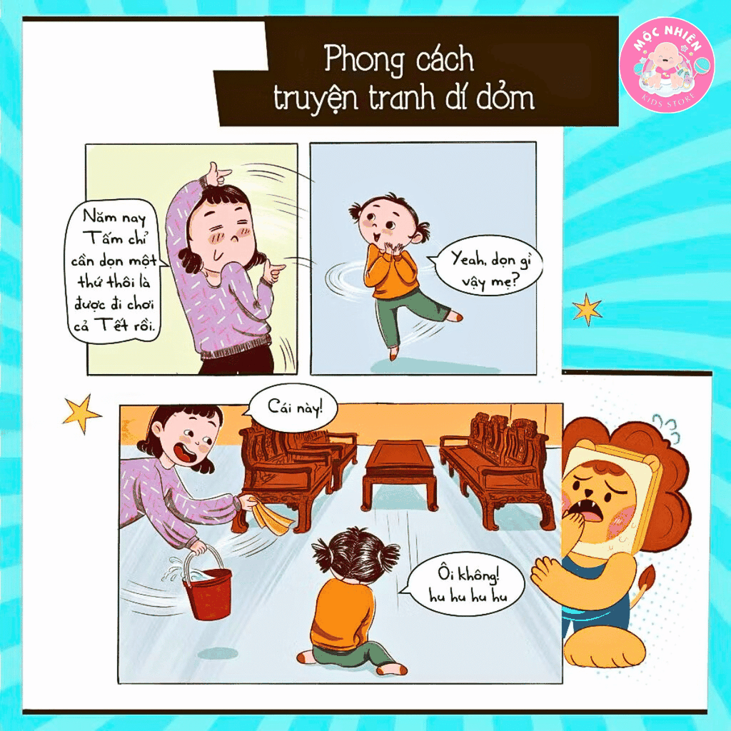 Hộp quà Tết tưng bừng cho bé độ tuổi 5+ gồm sách và set đồ chơi dân gian Ô ăn quan