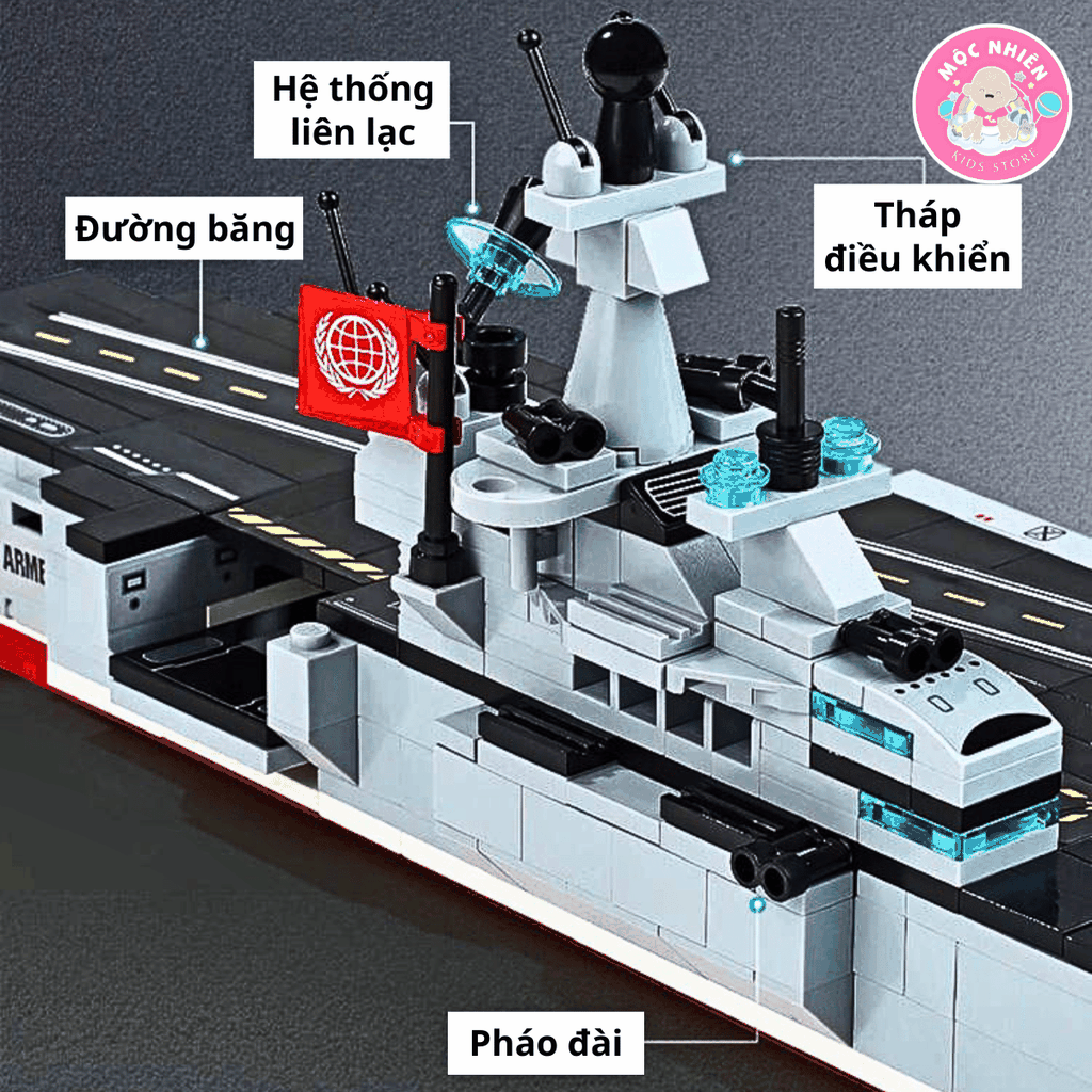 Đồ chơi lắp ráp xếp hình Qman 42205 - Tàu chạy bằng năng lượng hạt nhân (572 mảnh ghép)