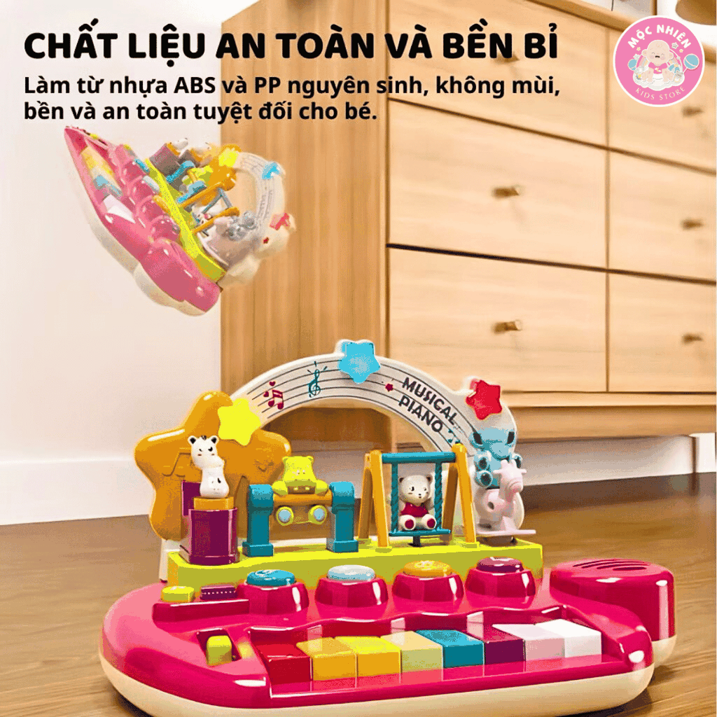 Đồ chơi âm nhạc cho bé kèm đàn piano điện tử có hiệu ứng động vật nhảy múa Goodway Musical Piano