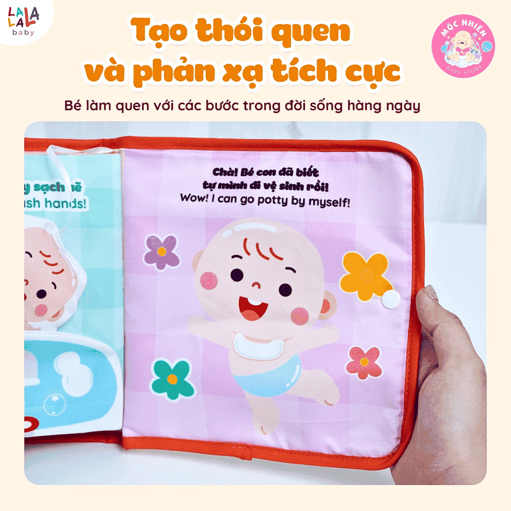Sách vải bận rộn Lalala Baby đồ chơi vải đồ chơi đa tương tác đồ chơi montessori cho bé sơ sinh