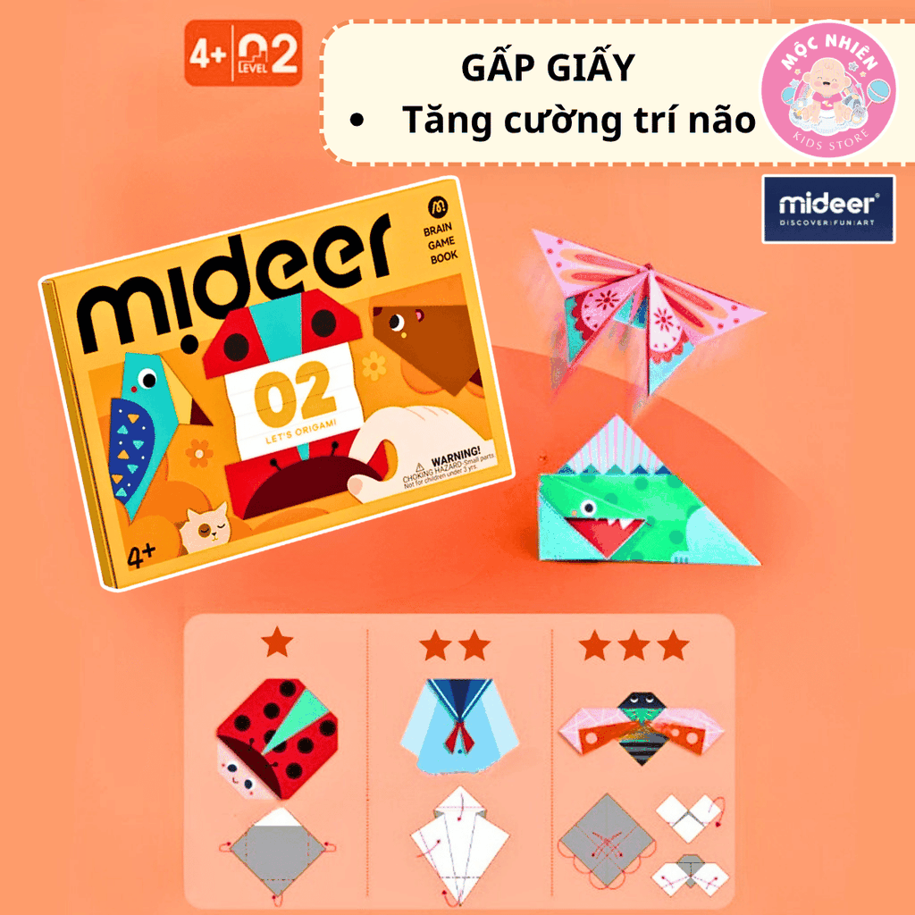 Đồ Chơi Gấp Giấy Thủ Công Origami Mideer - Cho Bé Từ 3 Tuổi Luyện Tay Khéo Léo